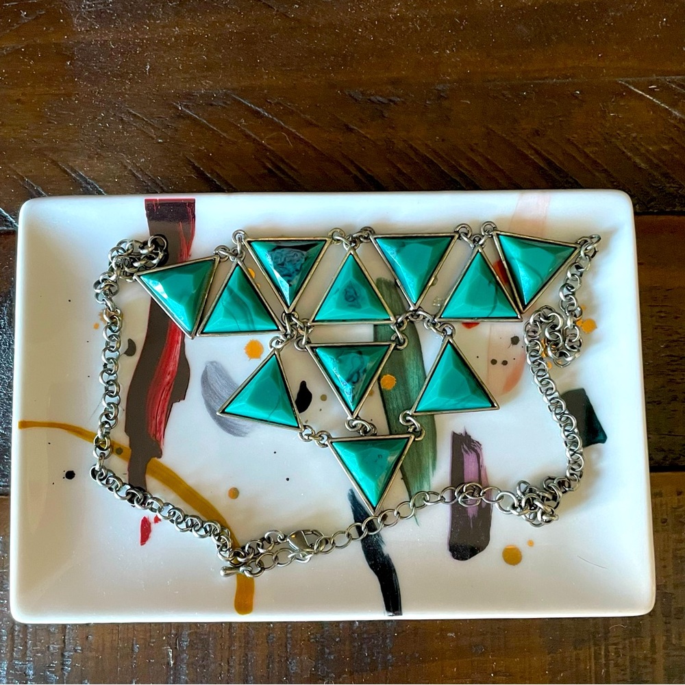 3 for $12 Jewel toned silver statement necklace
